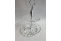 Two Tier Cake Stand | Clear Glass