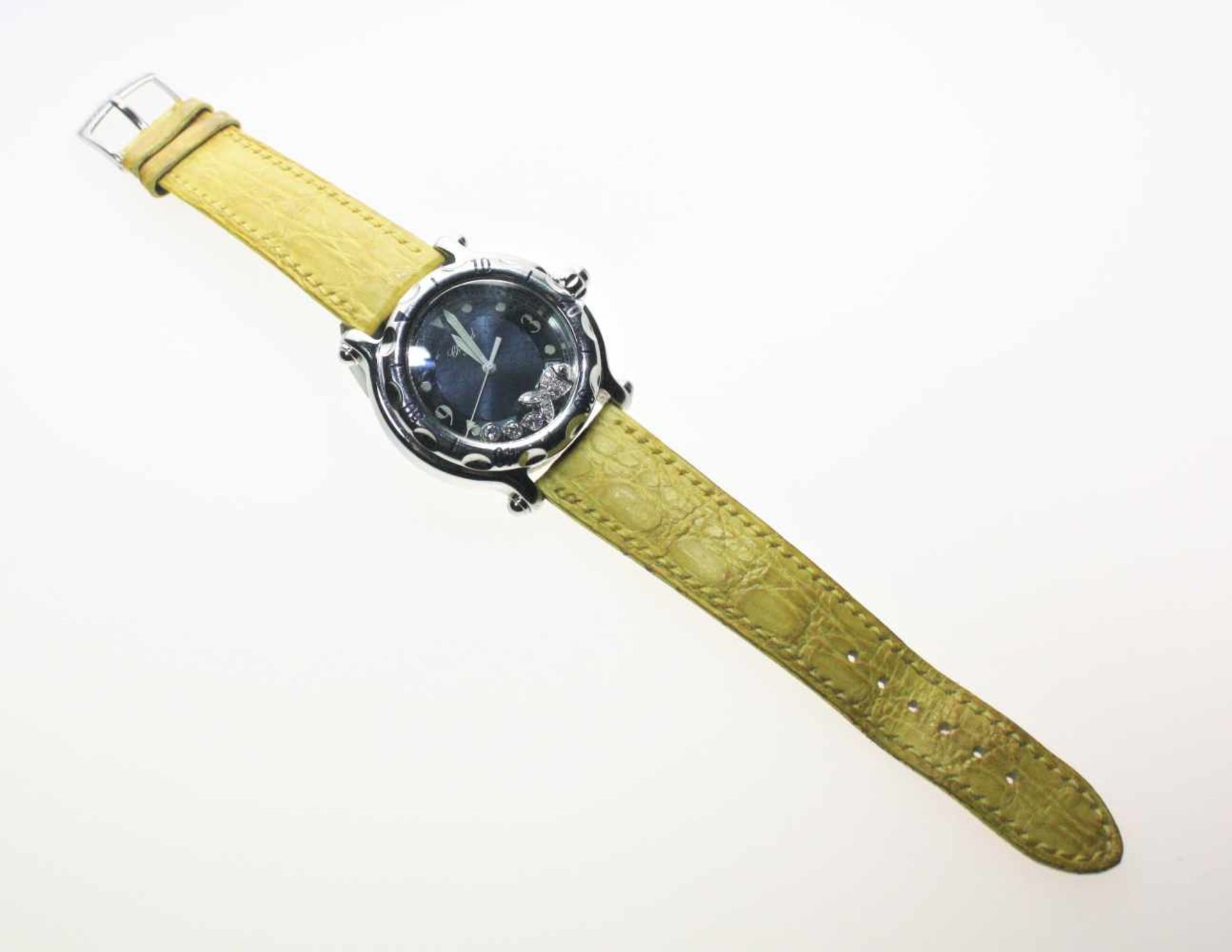 Moderne Armbanduhr Chopard, Happy Sport, Fish, Referenznummer 28/8347, dunkelblaues Zifferblatt,