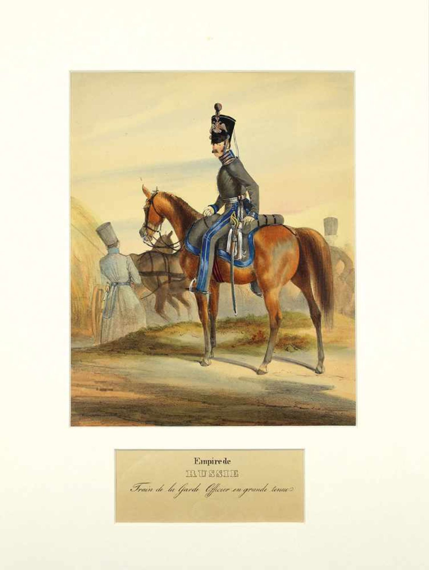 [Uniformen der Russischen Armee] Garde Train, Offizier in Paradeuniform. 1840Aus der Ausgabe: "Das