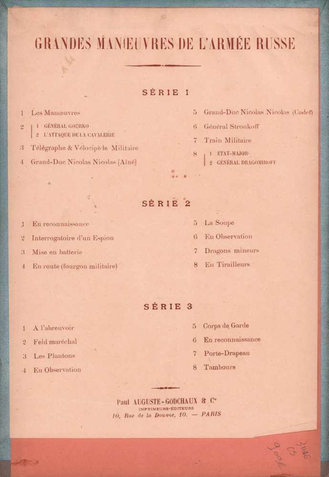 [N. Samokysch, Zeichnungen] "Les Grandes Maneuvres de l'Armee Russe". Zeichnungen von N.S. Samokysch - Bild 2 aus 6