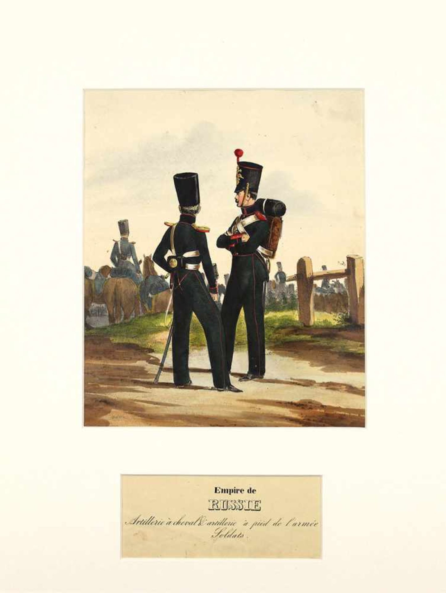 [Uniformen der Russischen Armee] Reitende- u. Fuß-Artillerie: Gemeine. 1840Aus der Ausgabe: "Das