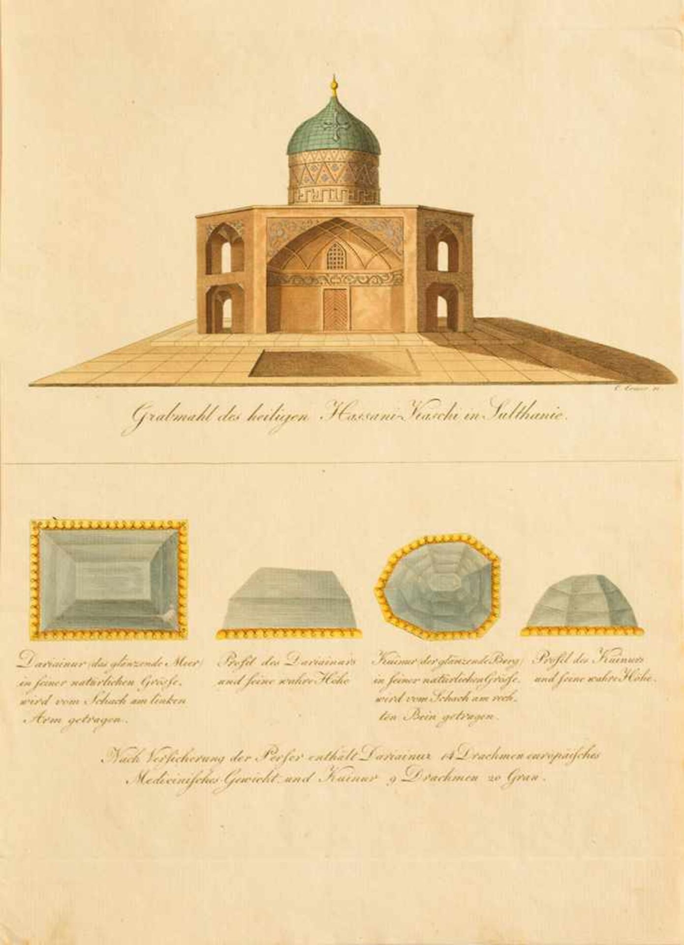 Kupfertafeln zu Moritz von Kotzebue:Reise nach Persien. Weimar, Albrecht für Hoffmann, 1819.7 - Bild 2 aus 8