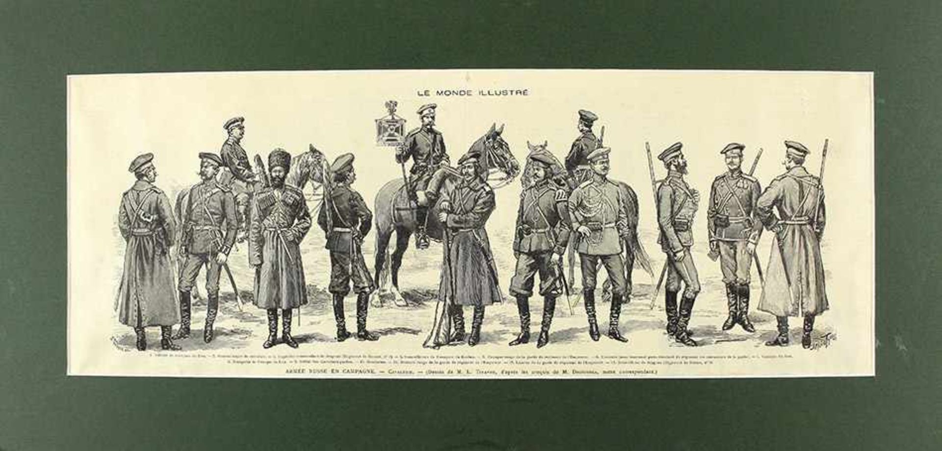 Louis Tinayre. Uniform der Kavallerie der Russischen Armee (Seite einer Ausgabe "Le Monde