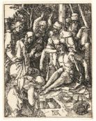 Albrecht DürerDie Beweinung ChristiHolzschnitt auf Bütten. (Um 1509/1510). 13,2 x 10,2 cm (