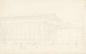 Johann Georg Von DillisDer römische Tempel "Maison Carrée" in NimesBleistift auf Velin. 1806. 23,4 x