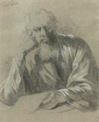 Johann Heinrich Tischbein D. Ä.Bildnis eines antiken Philosophen. Verso: Antike SzeneKohle, weiß