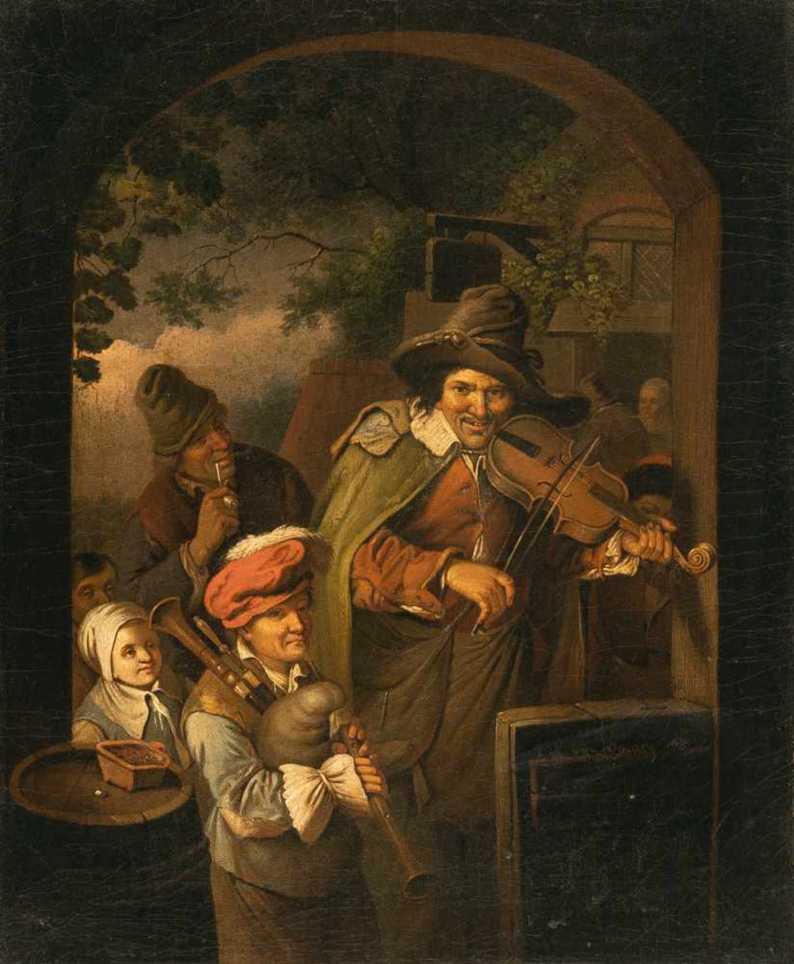 Nach Christian Wilhelm Ernst DietrichDer SpielmannÖl auf Leinwand, doubliert. (18. Jh.). 45,5 x 37