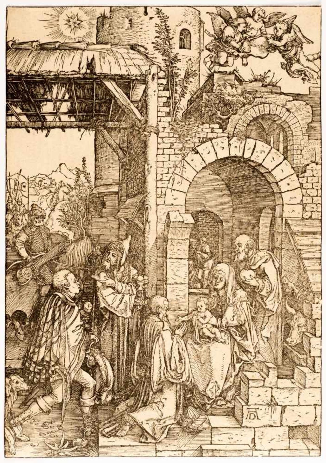 Albrecht DürerDie Anbetung der KönigeHolzschnitt auf Bütten mit Wz. „Bekrönter Doppeladler“ (Meder - Bild 2 aus 3