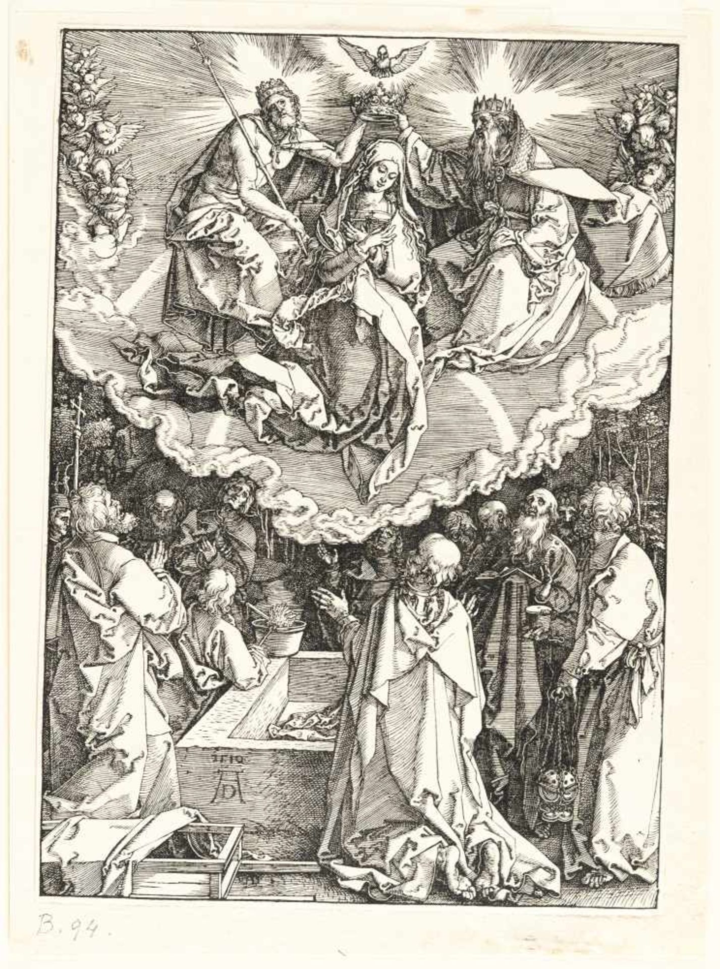 Albrecht DürerMariä Himmelfahrt und KrönungHolzschnitt auf Bütten mit Wz. „Hohe Krone“ (Meder Wz. - Bild 2 aus 3