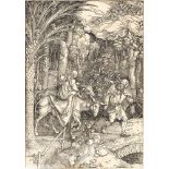 Albrecht DürerDie Flucht nach ÄgyptenHolzschnitt auf Bütten mit Wz. „Schild mit schrägem Balken" (