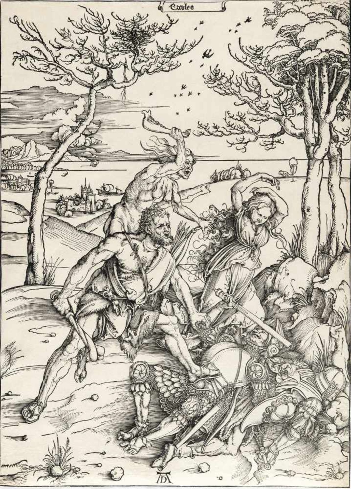 Albrecht DürerErcules (Herkules tötet die Molioniden; Herkules und Cacus)Holzschnitt auf Bütten