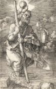 Albrecht DürerDer heilige Christophorus, nach rechts schauendKupferstich auf Bütten. (1521). 11,8