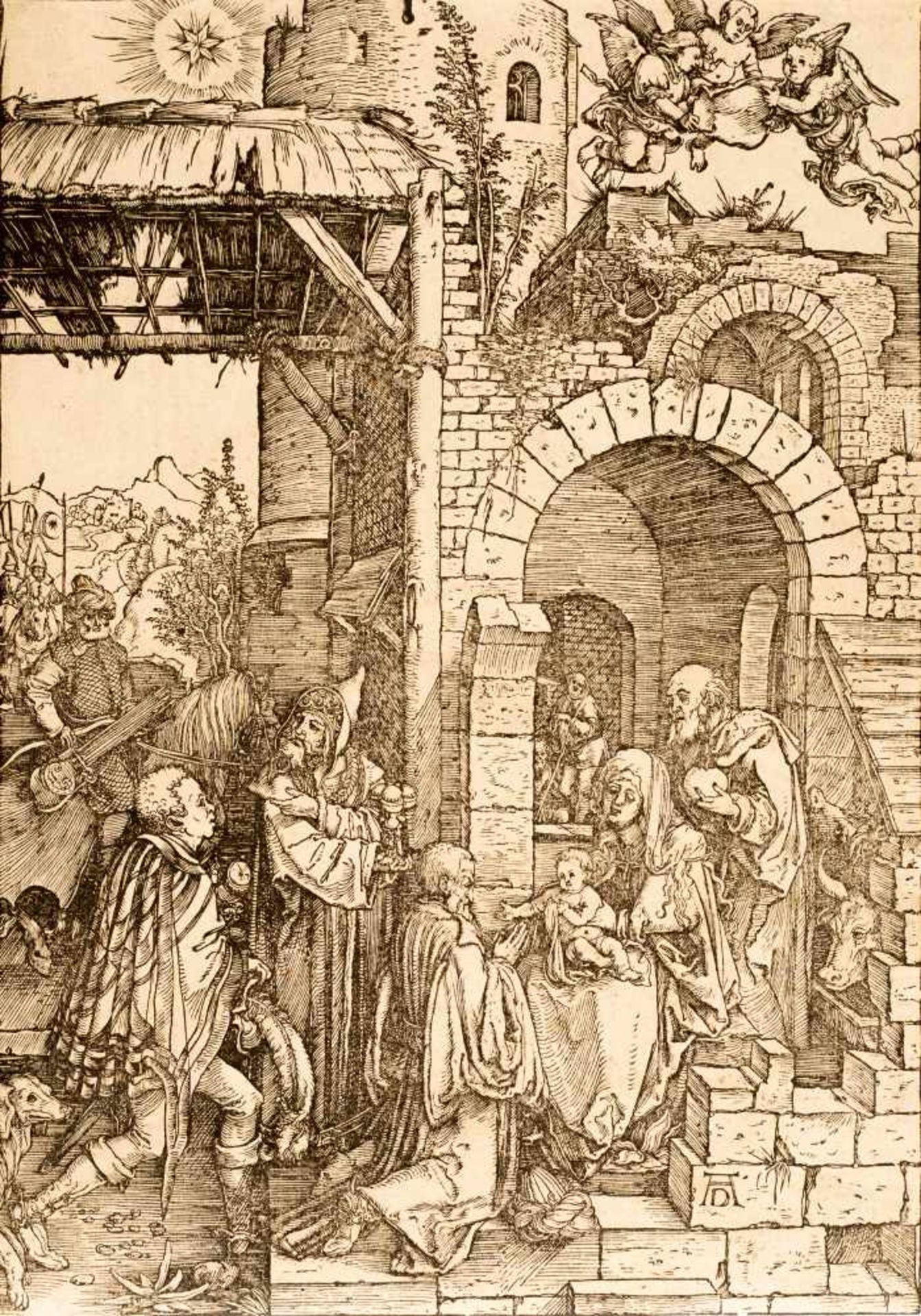 Albrecht DürerDie Anbetung der KönigeHolzschnitt auf Bütten mit Wz. „Bekrönter Doppeladler“ (Meder