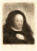 Rembrandt Harmensz. Van RijnRembrandts Mutter, mit der Hand auf der BrustRadierung auf Bütten mit