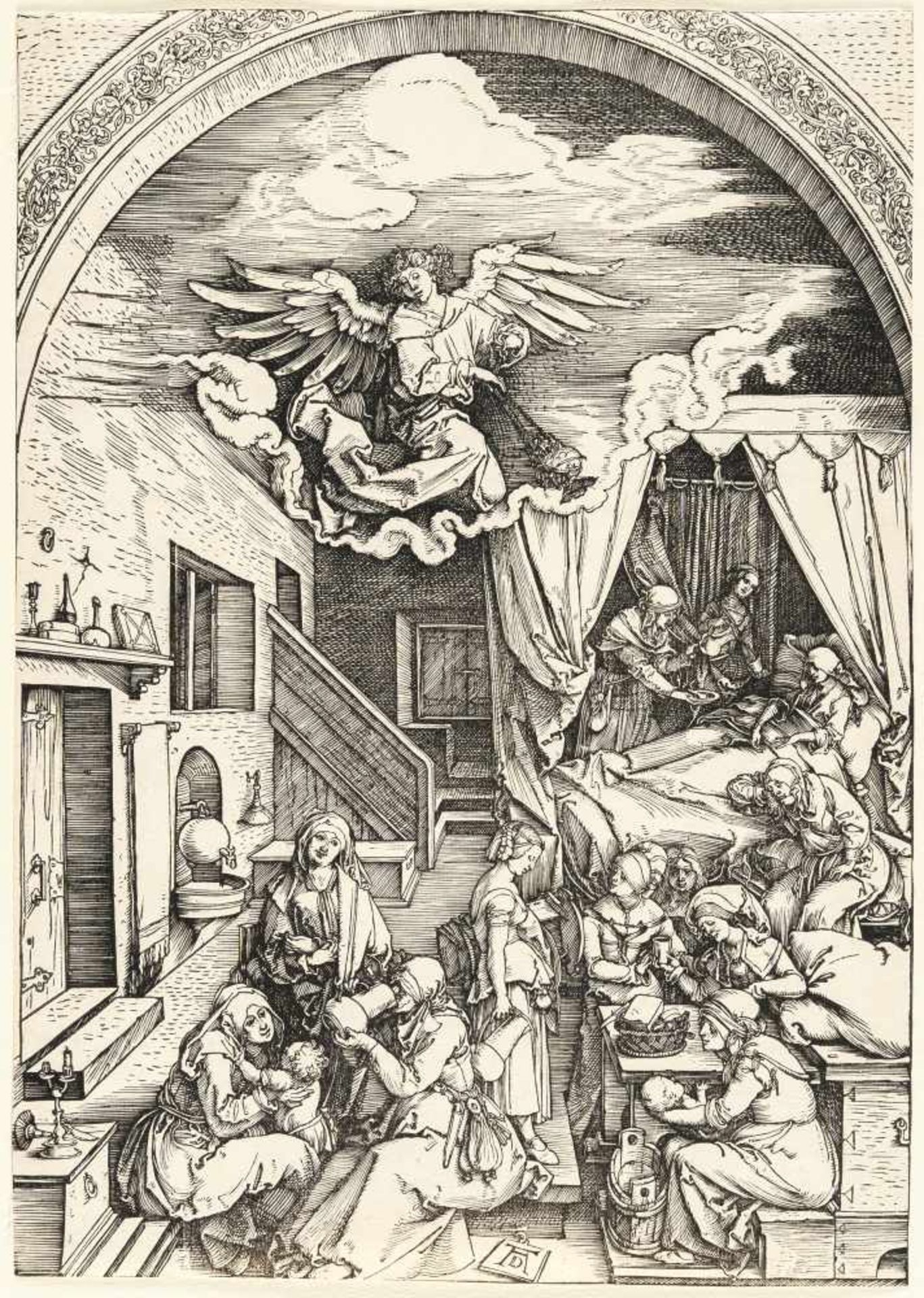 Albrecht DürerDie Geburt MariensHolzschnitt auf Bütten mit Wz. „Waage im Kreis“ (Meder Wz. 169). (Um - Bild 2 aus 3
