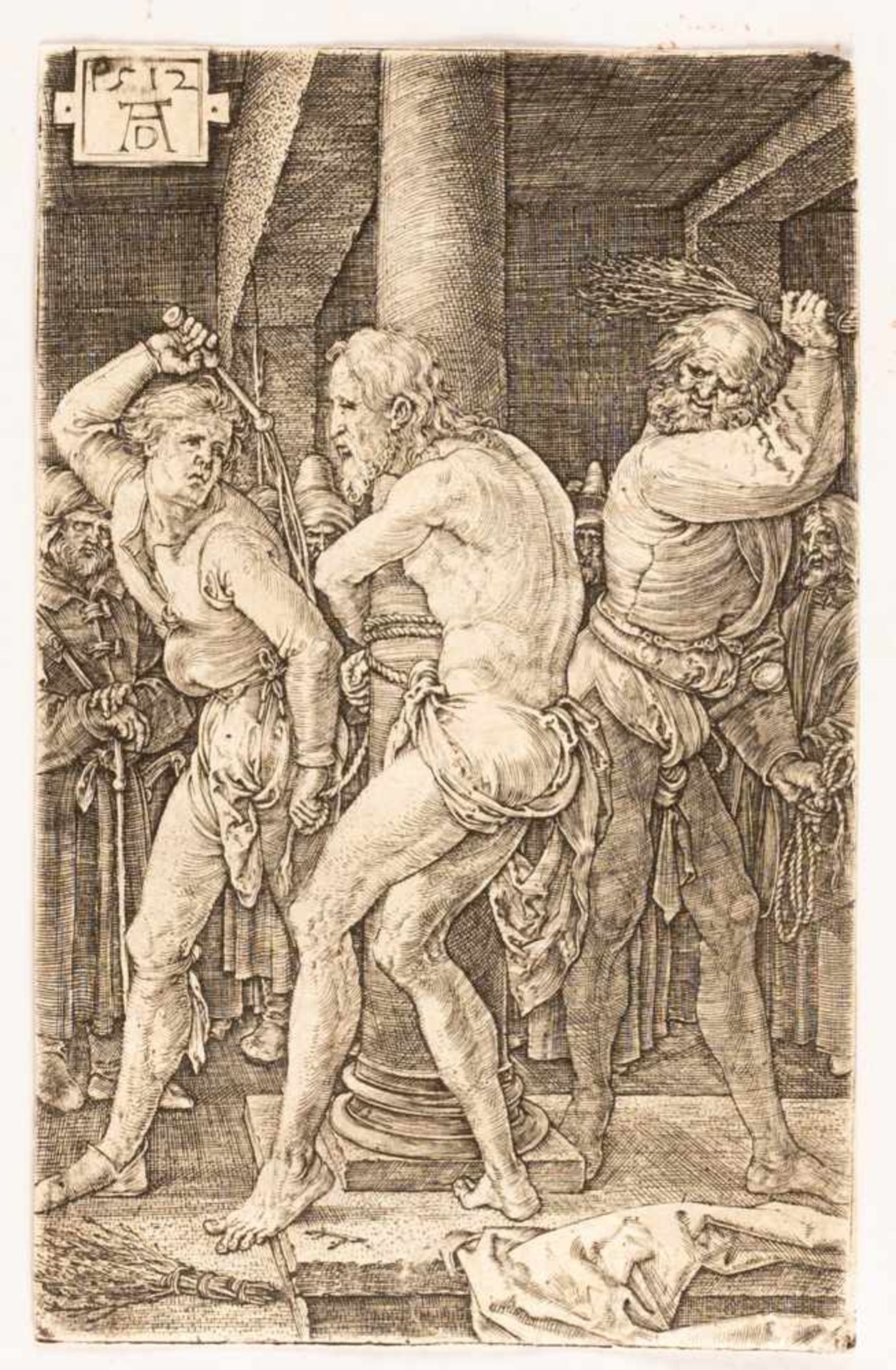 Albrecht DürerDie GeißelungKupferstich auf Bütten. (1512). 11,6 x 7,4 cm (Blattgröße).Blatt 6 aus - Bild 2 aus 3