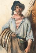 Ludwig PassiniVenezianischer FischerGouache auf Velin. 1884. 49,3 x 33,6 cm. Signiert und datiert