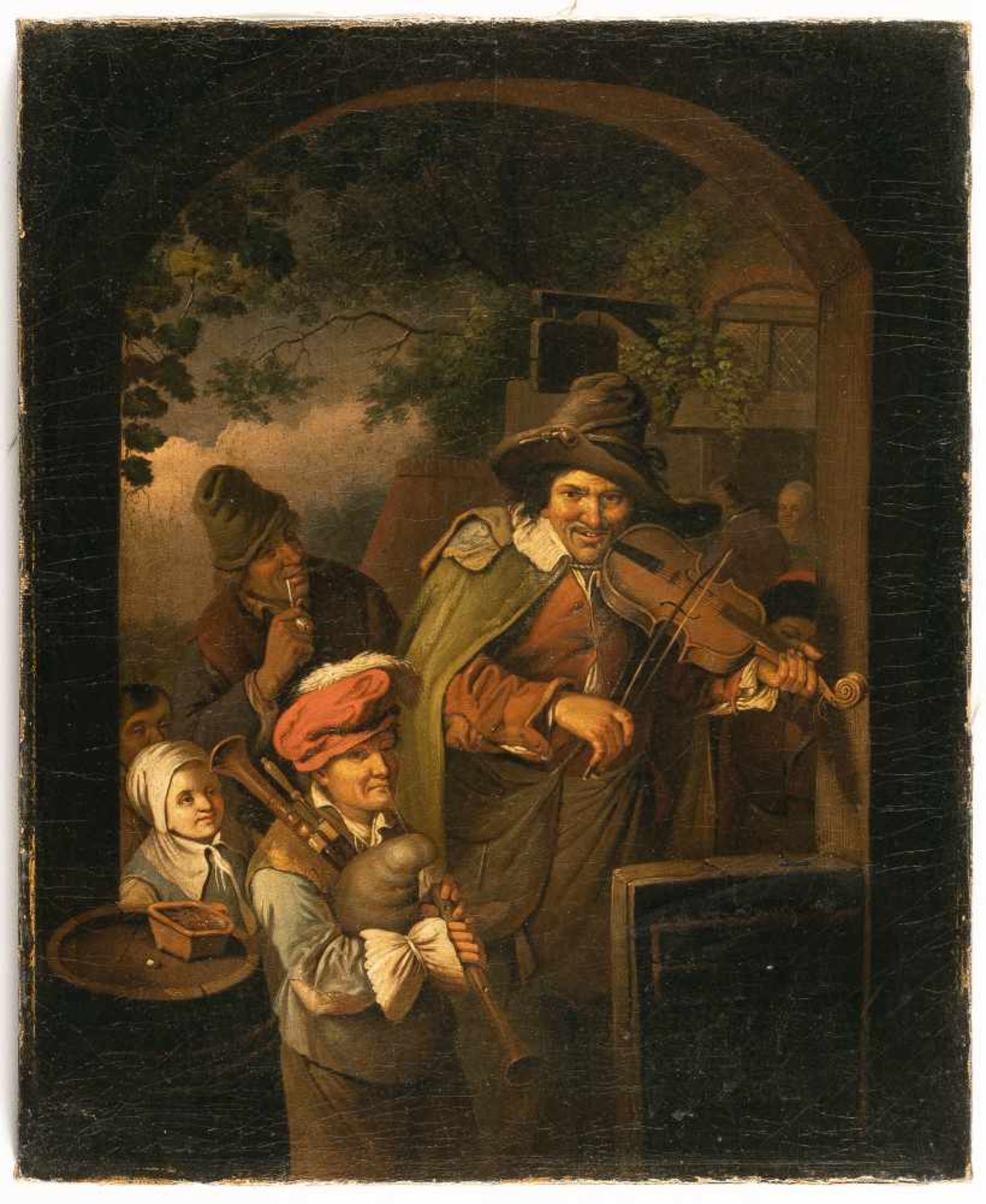 Nach Christian Wilhelm Ernst DietrichDer SpielmannÖl auf Leinwand, doubliert. (18. Jh.). 45,5 x 37 - Bild 2 aus 4