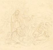 Adrian Ludwig Richter3 Bll.: Figürliche SzenenBleistift auf Velin. 14,7 x 11,4 cm, 10,1 x 9,5 cm und