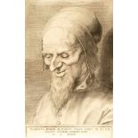 Aegidius SadelerKopf eines Apostels mit Bart und KappeKupferstich auf Bütten nach Albrecht Dürer mit