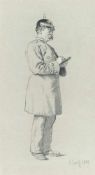 Albert Lang13 Bll.: Figürliche DarstellungenBleistift, weiß gehöht auf gräulichem Velin. 1889. 38,