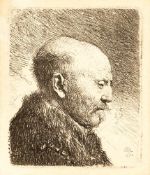 Rembrandt Harmensz. Van RijnKahlköpfiger Mann, im Profil rechts (der Vater des Künstlers?)