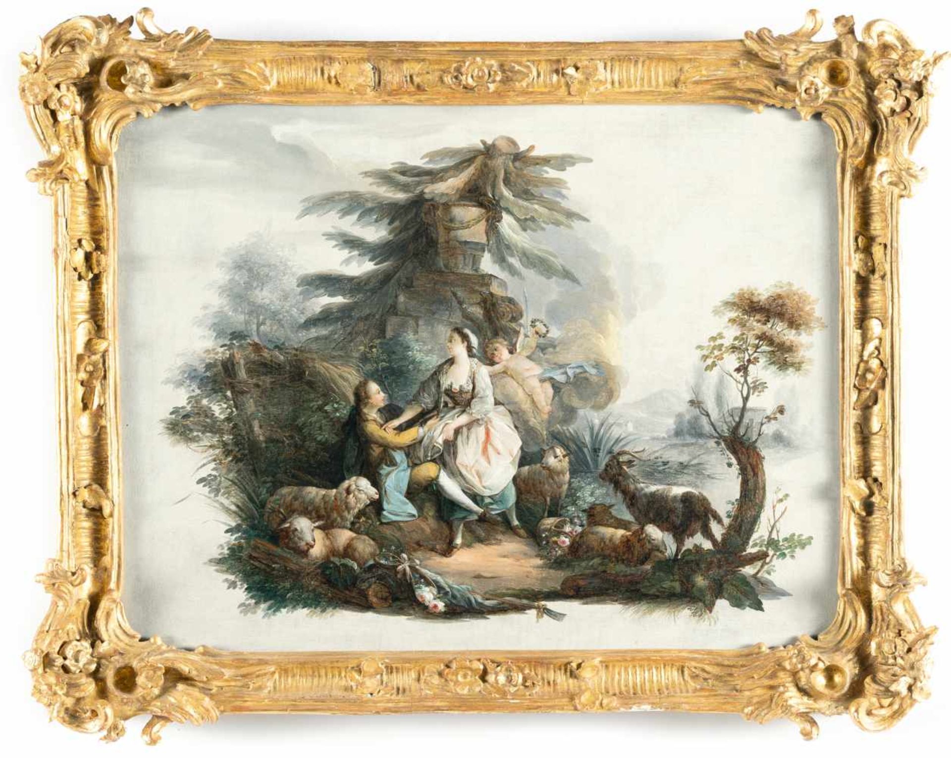 Jean Baptiste PillementDie LiebeserklärungÖl auf Leinwand. 39,9 x 52,5 cm.Jean Baptiste Pillement,