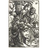 Hans Sebald BehamDie heilige Familie unter einem BaumHolzschnitt auf Bütten. (1521). 17,2 x 11,6