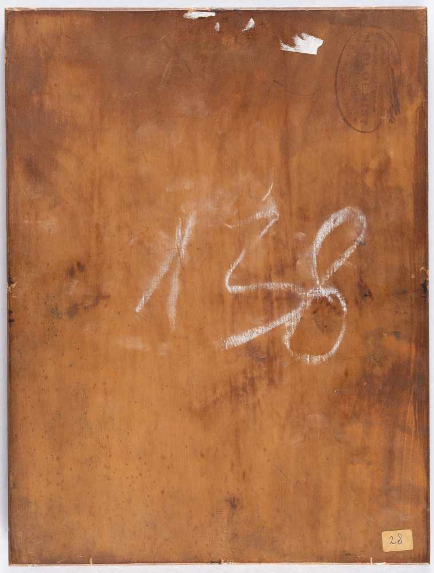 Georges Antoine RochegrosseÖdipusÖl auf Holz. 35,2 x 26,5 cm. Signiert unten rechts. Verso mit „138“ - Bild 3 aus 3