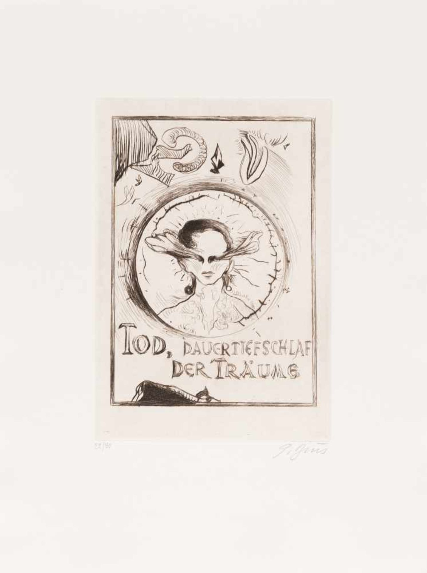 1938 Ardning/SteiermarkNight QuartetFolder with eight etchings on cream copperplate laid paper. ( - Bild 7 aus 10