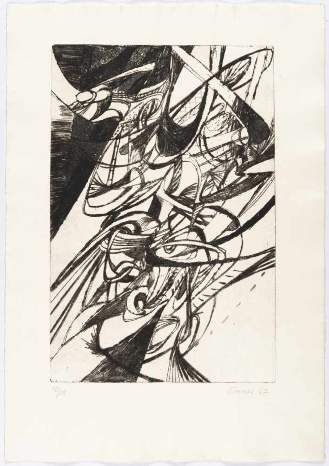 6 sheets from: MeshFolder with six etchings by various artists on copperplate paper. (1967). C. 54 x