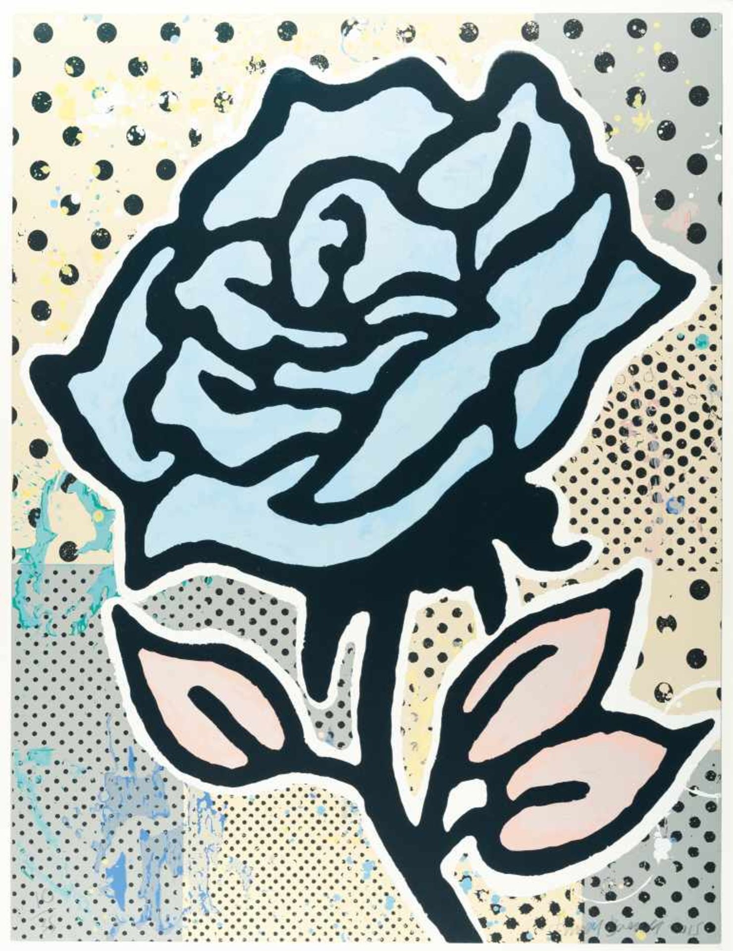 Donald BaechlerRose (blue)Farbige Serigraphie auf Museum Board. 2015. Ca. 101,5 x 77,5 cm (