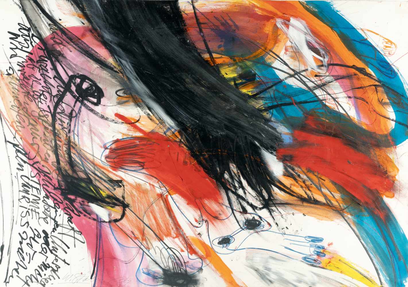 Walter Stöhrer„In der flüchten Hand der Zeit“ (Für Gregory Corso) Gouache No.12Gouache, Kre