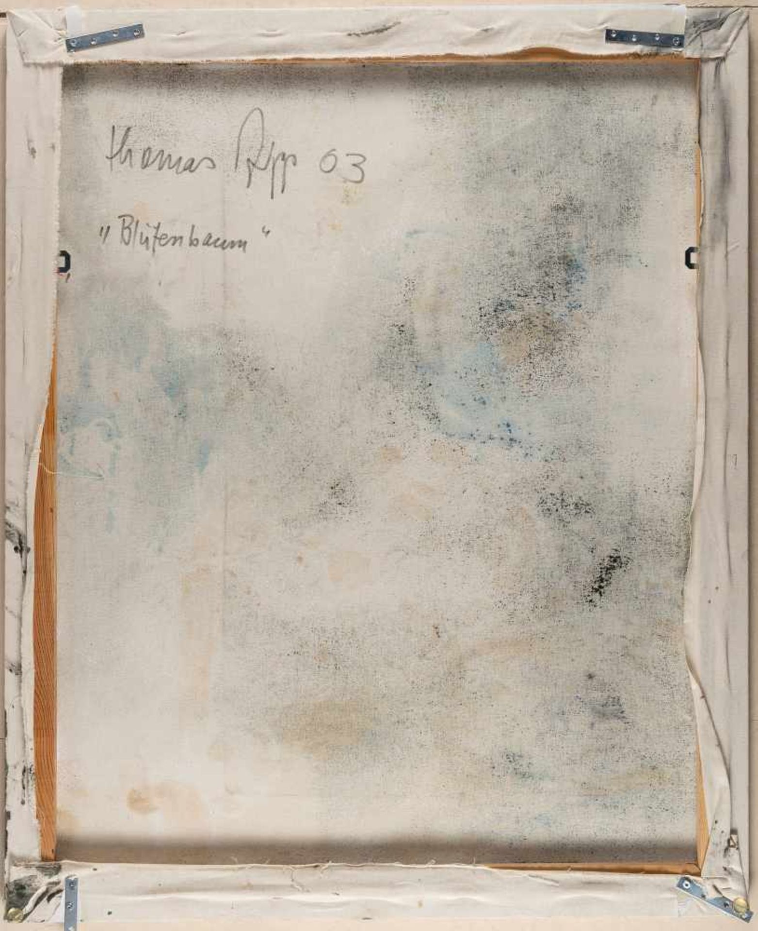 Thomas Zipp„Blütenbaum“Öl auf Leinwand. (20)03. Ca. 110 x 90 cm. Verso signiert, datiert un - Bild 3 aus 3