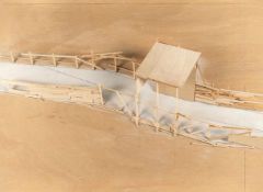Tadashi Kawamata„Plan for Traverse, Blois A-3“Mischtechnik mit Balsaholz, Deckweiß und Blei