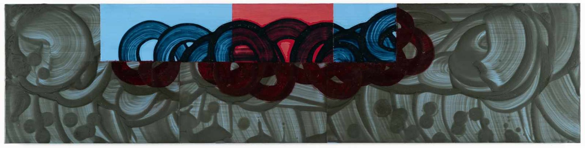 David Reed„Study from painting #306“Öl und Acryl auf festem Karton, auf Schaumkarton montie - Bild 2 aus 3