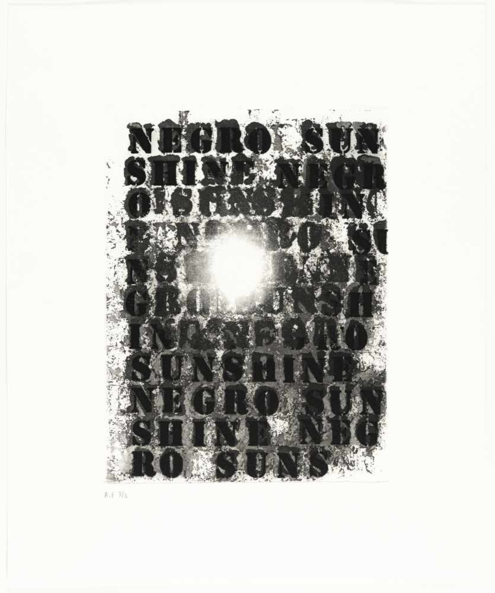 Glenn LigonDiptychon: Untitled (negro sunshine)Radierung mit Aquatinta auf Velinkarton. (20 - Image 4 of 6
