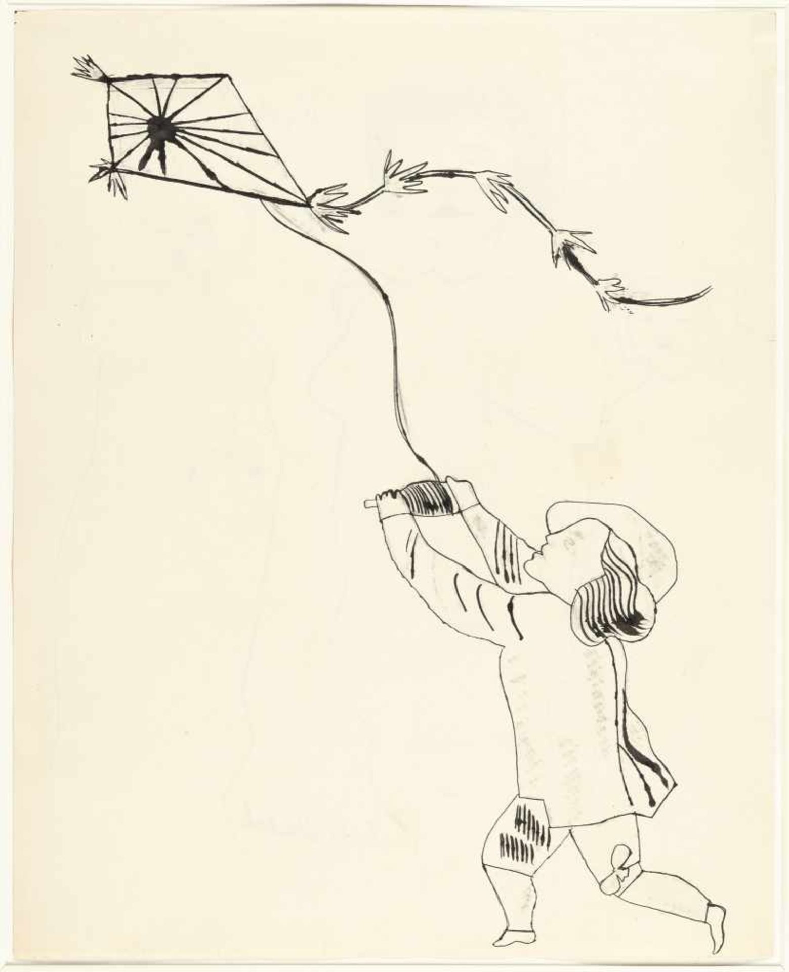 Andy WarholRecto: Kite Flyer –&nbsp;Verso: Kyoto, Japan (1956)Tinte und Graphit auf dünnem - Bild 2 aus 4