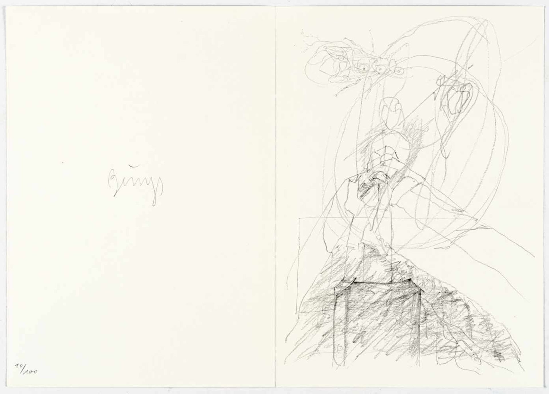 Joseph BeuysZeichnungen zu Leonardos Codices MadridBuch mit 81 Granolithographien. (1975). - Bild 2 aus 5