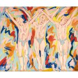 Salomé„Spandau Ballet“Dispersionsfarbe auf Nessel. (19)82. Ca. 200 x 240 cm. Verso auf der