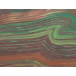 Moira Dryer„Fingerprint Landscape“Kasein auf Sperrholz auf Holz. 1988. Ca. 122 x 160 x 8 cm