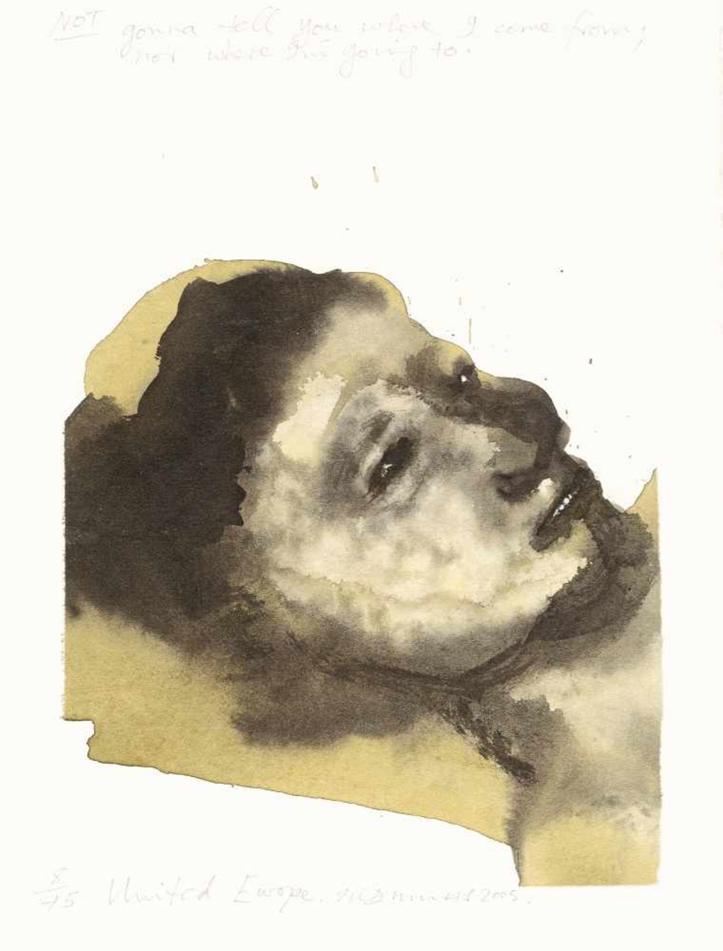 Marlene Dumas„United Europe“Farbiger Digitaldruck auf festem Velin. 2005. Ca. 28 x 23 cm (B