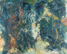 Bernard Schultze„um ein Antlitz Sommerspuck“Öl auf Leinwand. (19)86. Ca. 80 x 100 cm. Signi