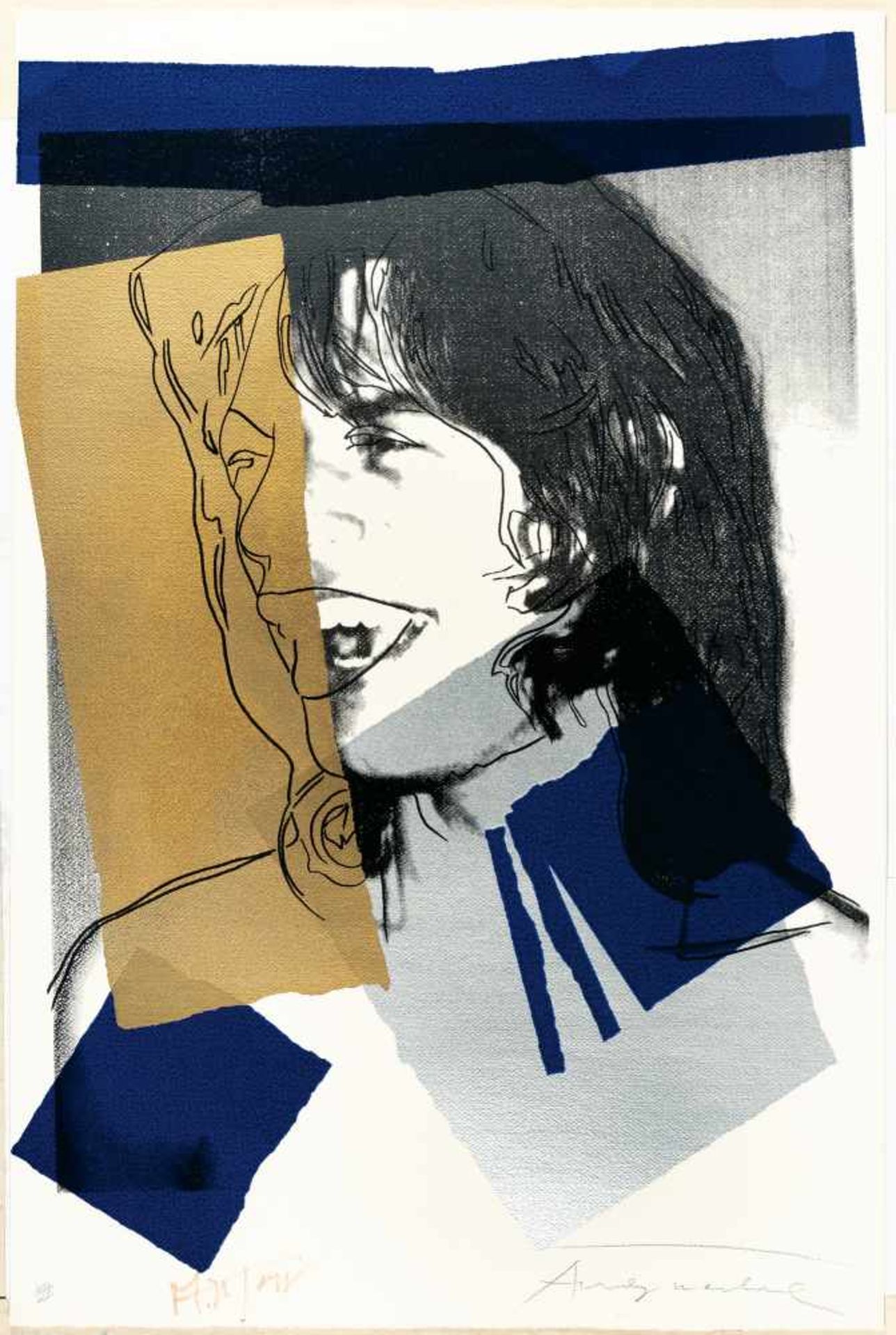 Andy WarholAus: Mick Jagger 1975Farbige Serigraphie auf strukturiertem Aquarellpapier von A - Bild 2 aus 3