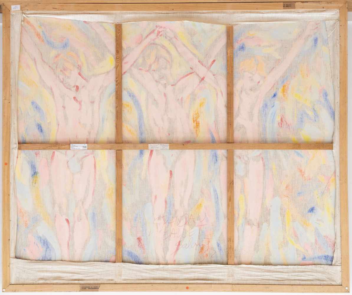 Salomé„Spandau Ballet“Dispersionsfarbe auf Nessel. (19)82. Ca. 200 x 240 cm. Verso auf der - Image 3 of 3