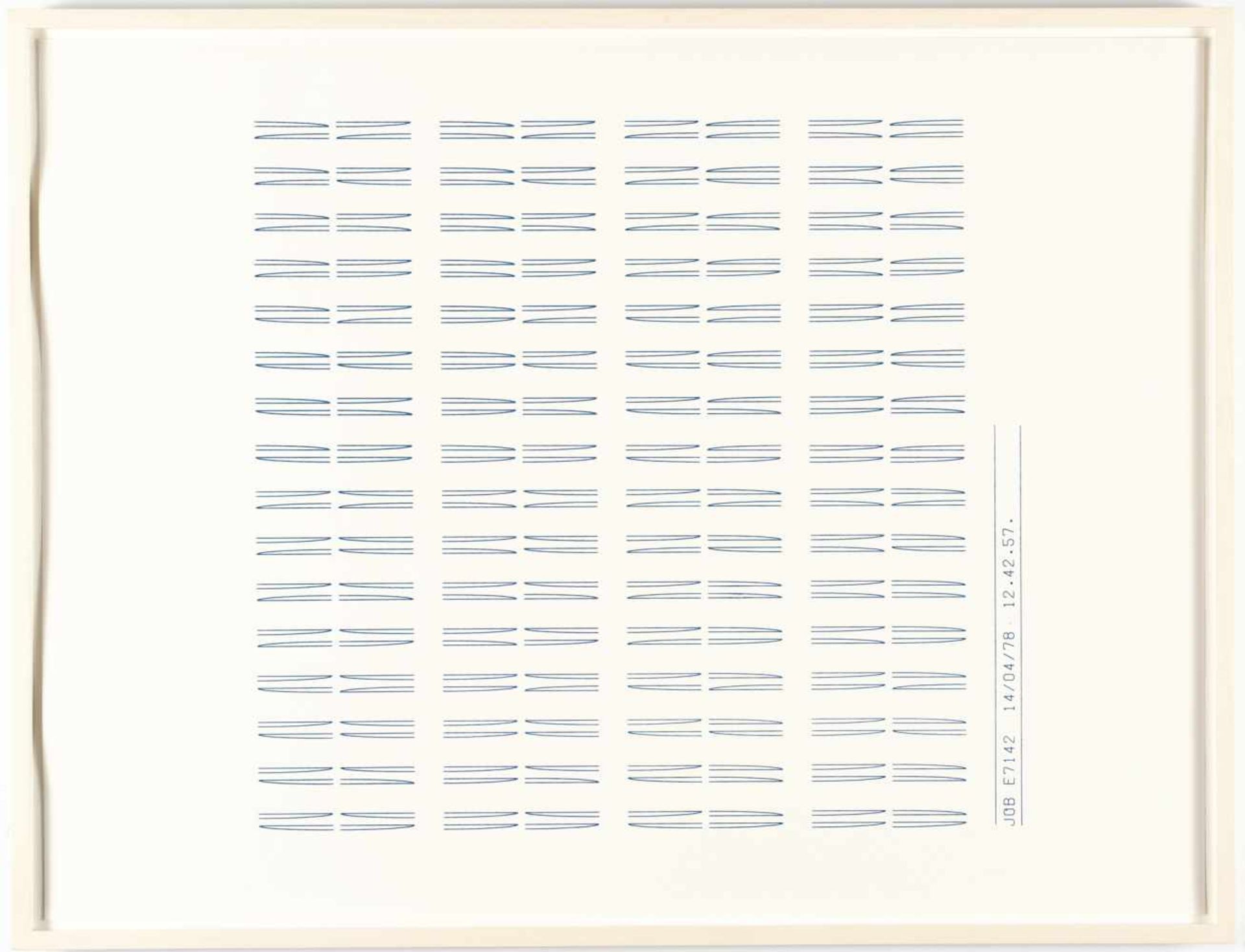 Isa GenzkenOhne Titel (Roboterdruck)Computerdruck in Blau auf feinem Velin (4-teilig). (197 - Bild 6 aus 6