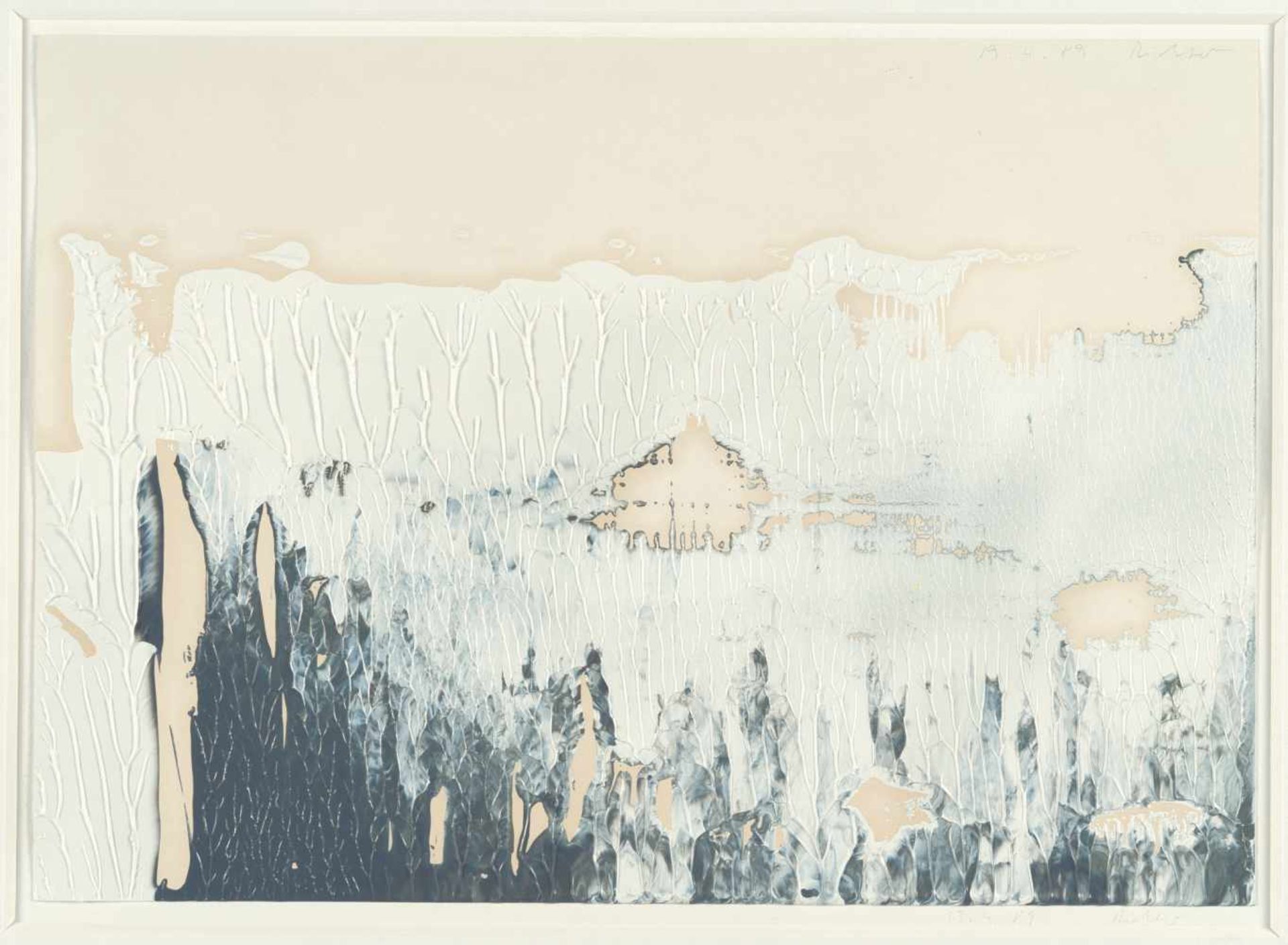 Gerhard RichterOhne TitelÖl auf Papier. (19)89. Ca. 29,8 x 42 cm. Signiert und datiert „19. - Bild 2 aus 2