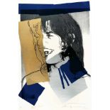 Andy WarholAus: Mick Jagger 1975Farbige Serigraphie auf strukturiertem Aquarellpapier von A