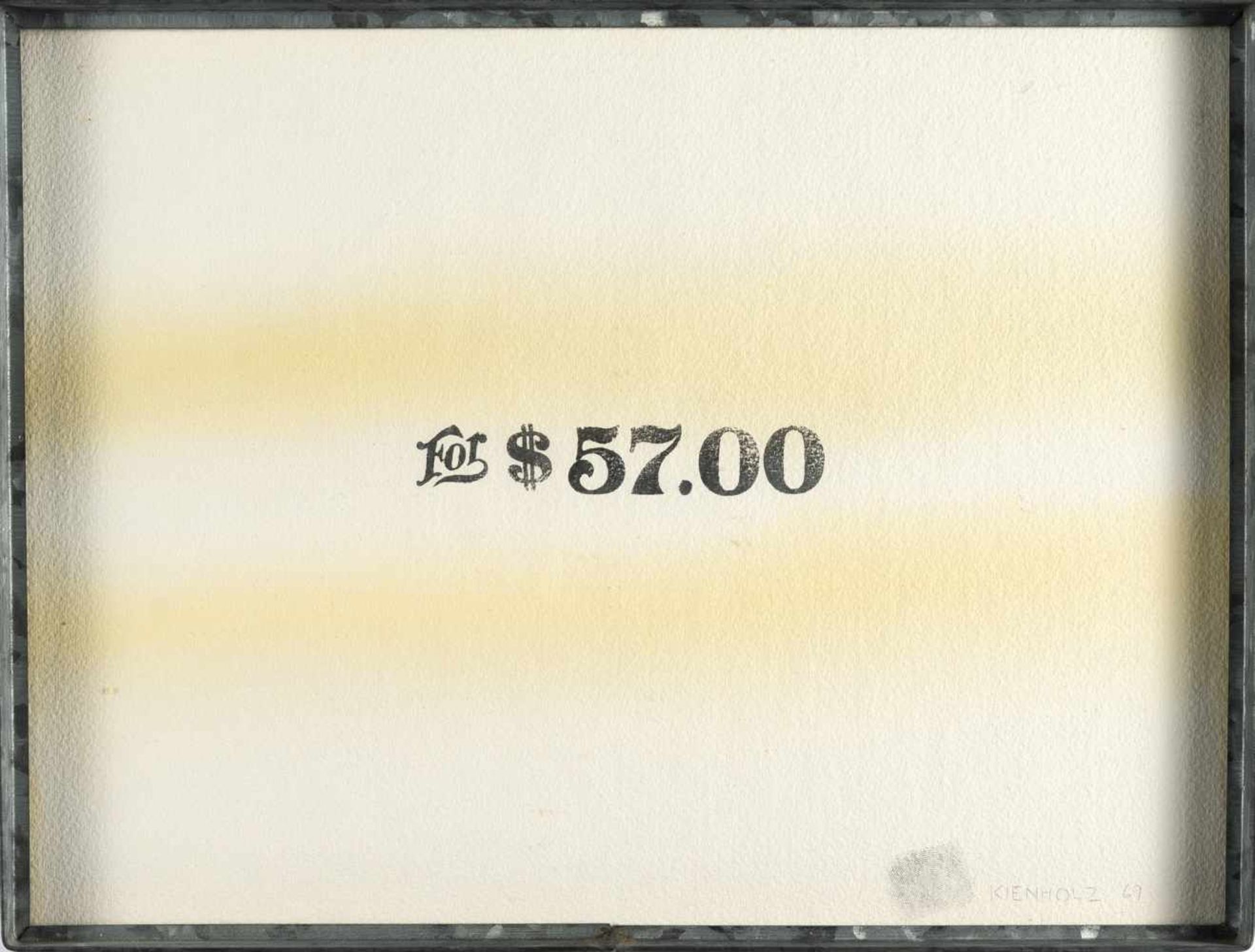 Edward KienholzFor $57.00Aquarell und Gummistempel auf genarbtem Velin, in Künstlerrahmen.