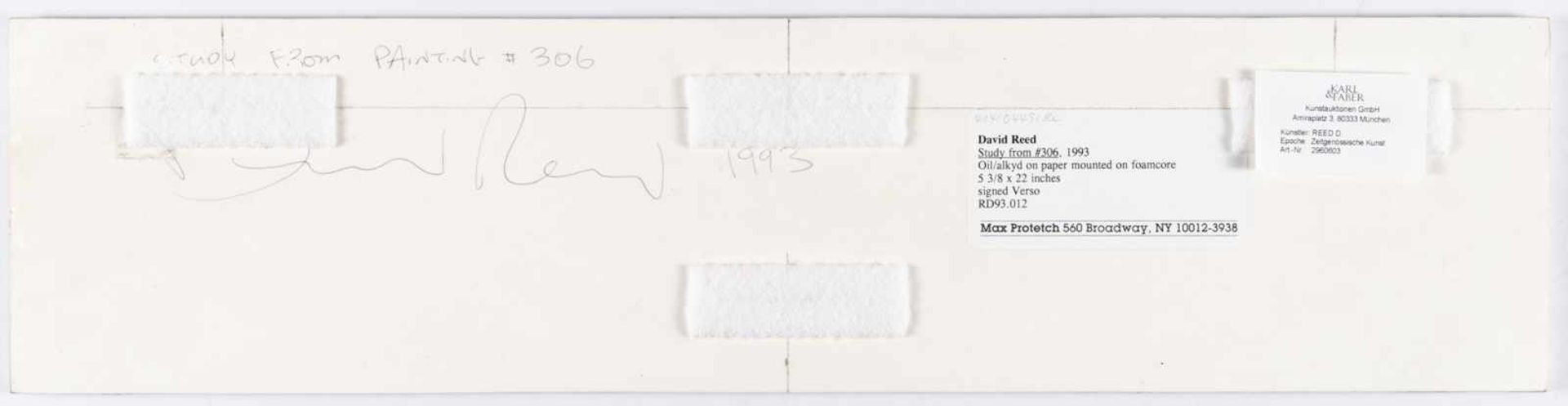 David Reed„Study from painting #306“Öl und Acryl auf festem Karton, auf Schaumkarton montie - Bild 3 aus 3